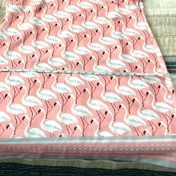 🦩Julian Taylor, FLAMINGOS,Sheath Dress, Print Pink Flamingo, Stretch, Size 18W - Picture 9 of 11